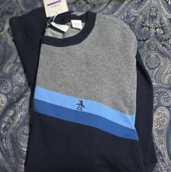 Original Penguin Azure Blue Sweater by Munsing Wear New - Picture 1 of 8